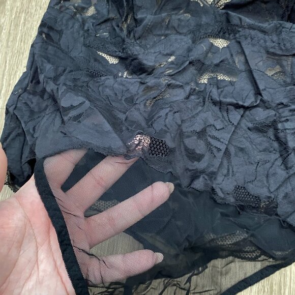 NWT Adore Me Esme Unlined Thong Bodysuit Lingerie Halter Lace Black Size 2X - Picture 5 of 7